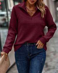 FABIOLA – Eleganter V-Ausschnitt Pullover in Rot