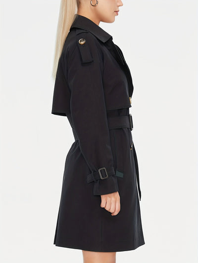 Gracey | Doppelreihiger Damen-Trenchcoat mit verstellbarem Gürtel und Epauletten