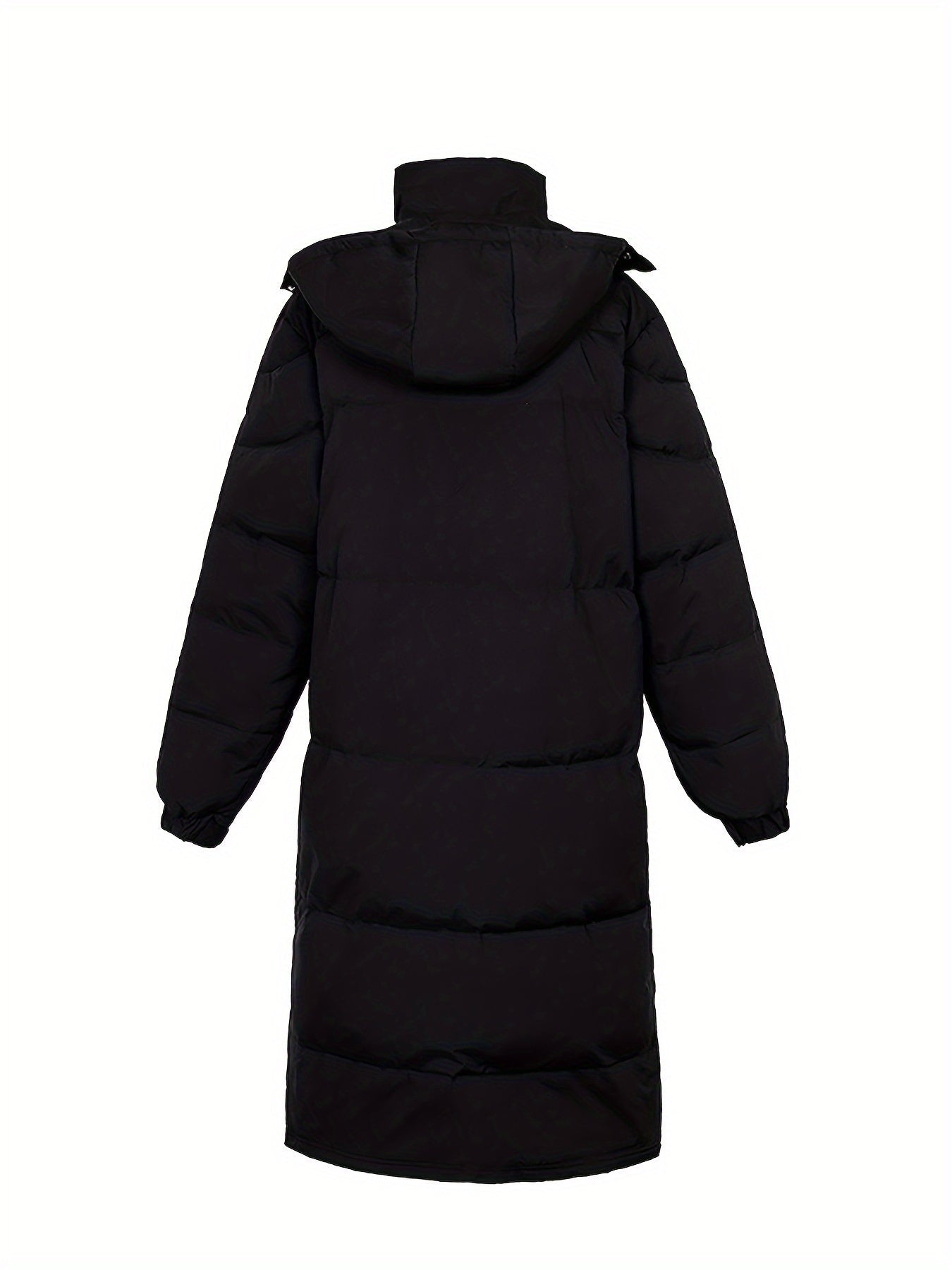 Casual langer warmer Wintermantel in Schwarz mit Polsterung für Herren | Ideal für den Winter