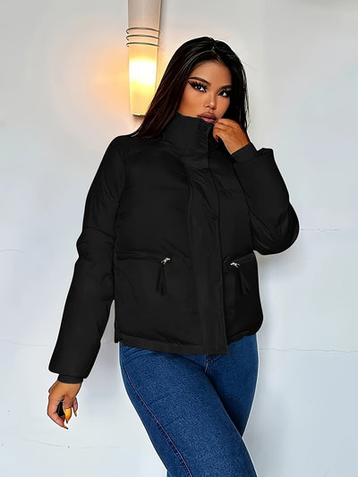 Lässige kurze Winterjacke mit Reissverschluss für Damen |  Ideal für den Winter