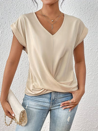 Sina | T-Shirt mit Sweetheart-Ausschnitt (1+1 GRATIS) in Apricot