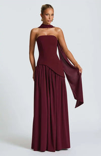 Elfriede | Brautmutterkleid ärmelloses A-Linien Maxi-Abendkleid mit Beinschlitz in 2