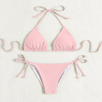 Donna – Bikinis mit Bindebändern in einfarbig in Rosa