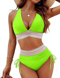 Robyn – Hochgeschnittene Bikinis mit Trendigem Design in Fluoreszierendes Gelb
