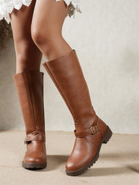 ELSIE | Elegante Damenstiefel mit niedrigem Absatz in Braun