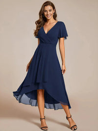 Bella | Damen Trendy Midikleid Modern Casual Elegant Aktuell in Marineblau
