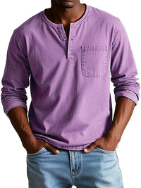 Philipp | Herren Lässiges Henley Shirt in Lila