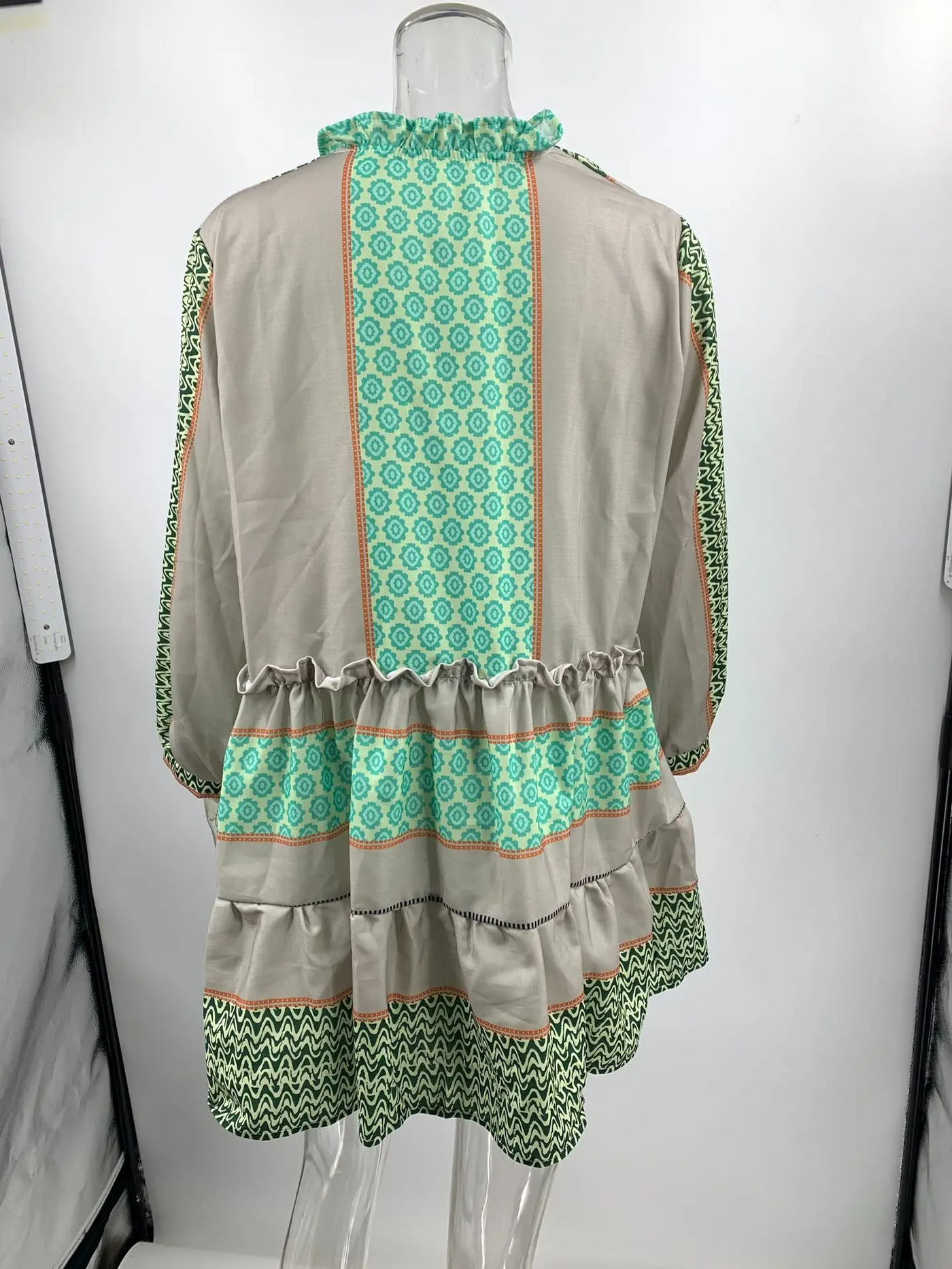Marien | Leinen-Kleid mit Print für Frühling und Herbst