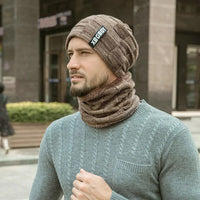 Winter Set | Schal und Mütze für kalte Tage in Khaki-Set