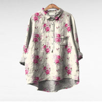 Olivia | Oversized Leinen-Bluse in Print 4