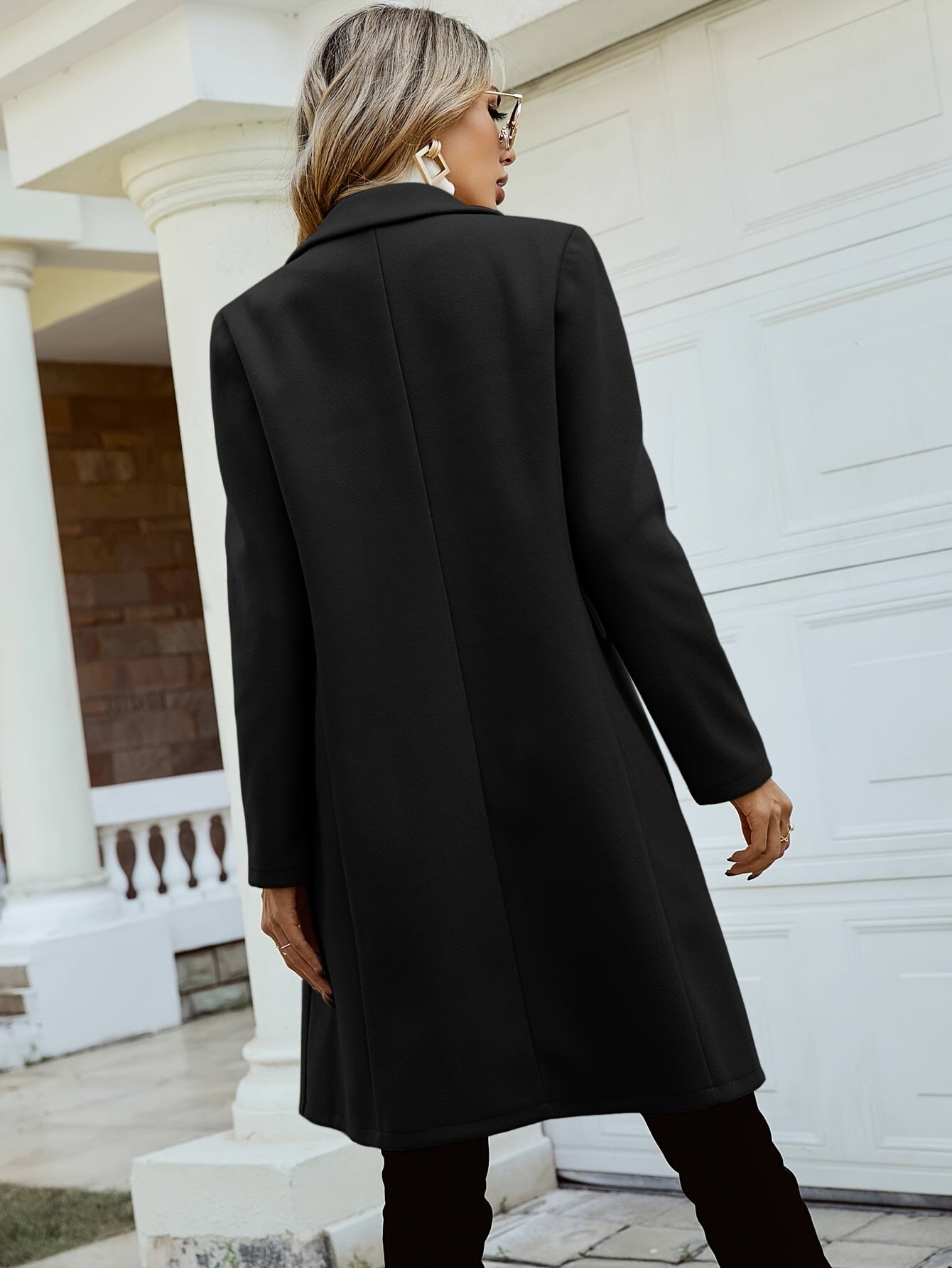 Eleganter Doppelreihiger Revers Langer Ärmel Trenchcoat für Damen | Ideal für Winter