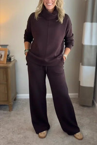 Violett | Schickes Zweiteiliges Ensemble in Kaffee