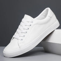Rex | Herren Leder-Sneaker Low-Top Cupsole Casual in Weiß