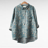 Olivia | Oversized Leinen-Bluse in Print 6