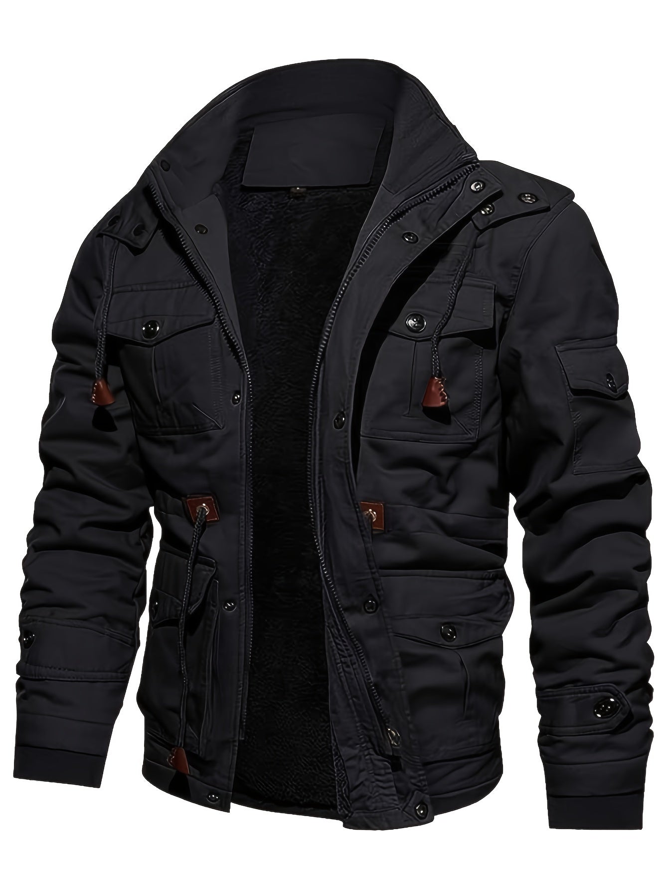 Taktische Fleece Mehrfach-Taschen Kapuzen Outdoor Jacke für Herren | Perfekt für Outdoor-Aktivitäten