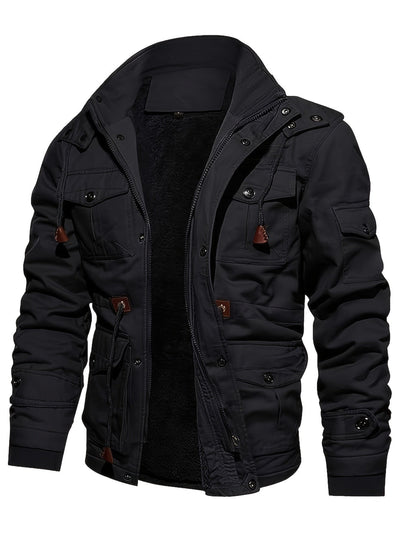 Taktische Fleece Mehrfach-Taschen Kapuzen Outdoor Jacke für Herren | Perfekt für Outdoor-Aktivitäten