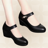 Jacoba - Damen Weiche Lederschuhe mit Absatz und Rutschfester Sohle in Schwarz