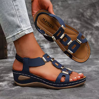 Avellan | Damen Sandalen Offen Komfort Sommer Leicht Feminin in Marineblau