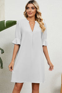 Flora | Damen Kleid Entspannt Komfort Casual Feminin Sommer Leicht in Weiß