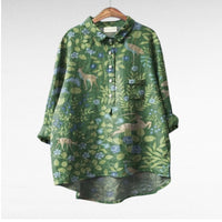 Olivia | Oversized Leinen-Bluse in Print 7