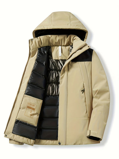 Thermische Winddichte Kapuzen Winterjacke mit Reissverschlusstasche für Damen | Ideal für den Winter