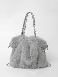 Elisa | Vielseitige Velours-Schultertasche in Grau