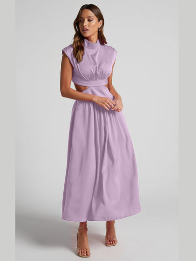 Judith - Elegantes Ärmelloses Kleid mit Cutout und Stehkragen für Damen