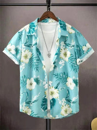 Tropisches 3D-Blumen-Hawaii-Hemd – Stil und Komfort in einem in Hellblau