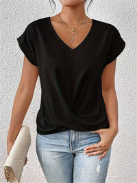 Sina | T-Shirt mit Sweetheart-Ausschnitt (1+1 GRATIS) in Schwarz