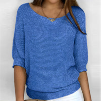 Leonie - Moderner Pullover mit Rundhalsausschnitt in Blau