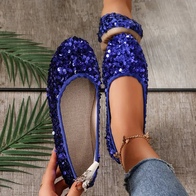Gassela | Funkelnde Glitzer-Mode Ballett-Flats