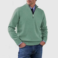 Ben | Modischer Warmer Pullover Mit Halbem Reißverschluss in Grün