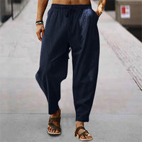 Titus - Bequeme Hose mit Kordelzug in Marineblau