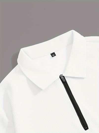 Lässiger Lockerer Baumwolle Trainingsanzug mit Reissverschluss, Taschen und Kordelzughose für Herren | Perfekt für Outdoor-Aktivitäten