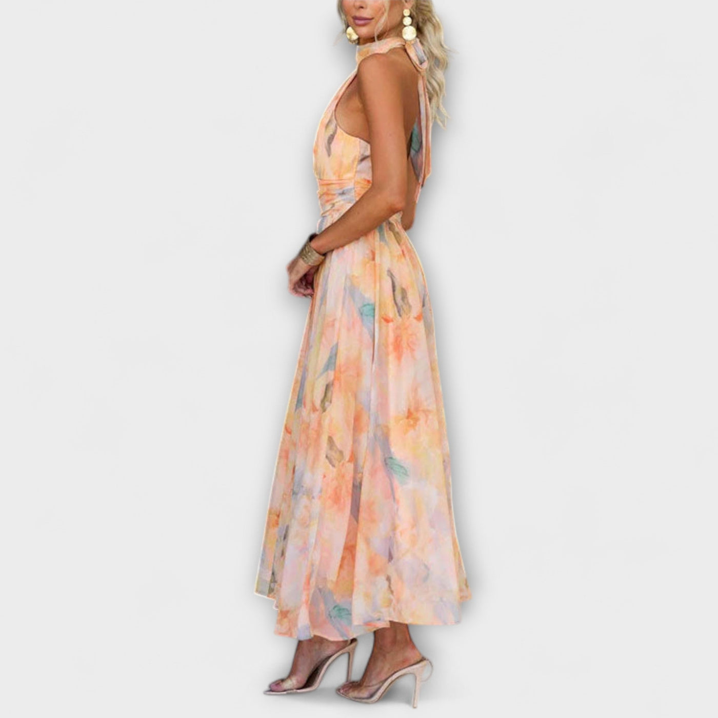 Liora™ – Sommerliches Maxikleid mit Aquarell-Print & femininer Eleganz