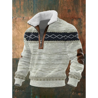 Ibrahima – Fleece Rollkragen Pullover Mit Reißverschluss in Beige