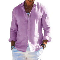 Félicien - Angenehmes langärmeliges Poloshirt in Violett