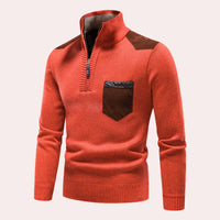 Vigo - Stylischer Pullover mit Reißverschluss für Männer in Orange