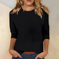 Katherina - Bequemes Rundhals-Shirt in Schwarz