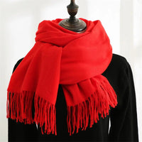 Designer-Schal mit Quasten | Warmer und weicher Kaschmir in Rot