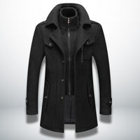 Felix | Herren Eleganter Smart-Casual Mantel in Schwarz