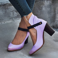 Irene | Damen Sandalen Breiter Absatz Stilvoll Komfort Modern Sommer in Lila 2