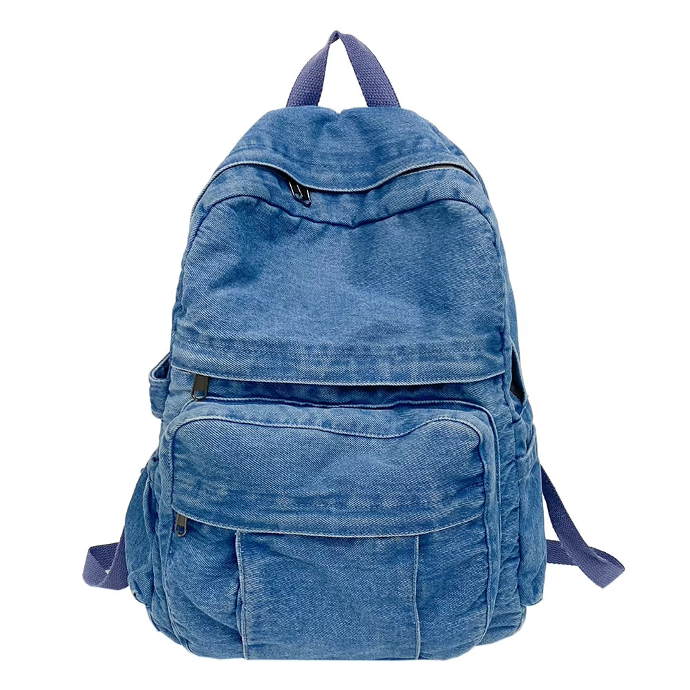 Fudus - Vintage Jeansstoff Rucksack mit Großer Kapazität