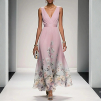 Britta | Damen Florales Maxikleid Hochzeitsgast Romantic Elegant Sommer in Rosa