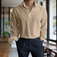 Tristan | Langarm-Polo für Herren in Khaki
