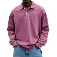 Caspian - Langarm-Polohemd für Herren in Rosa