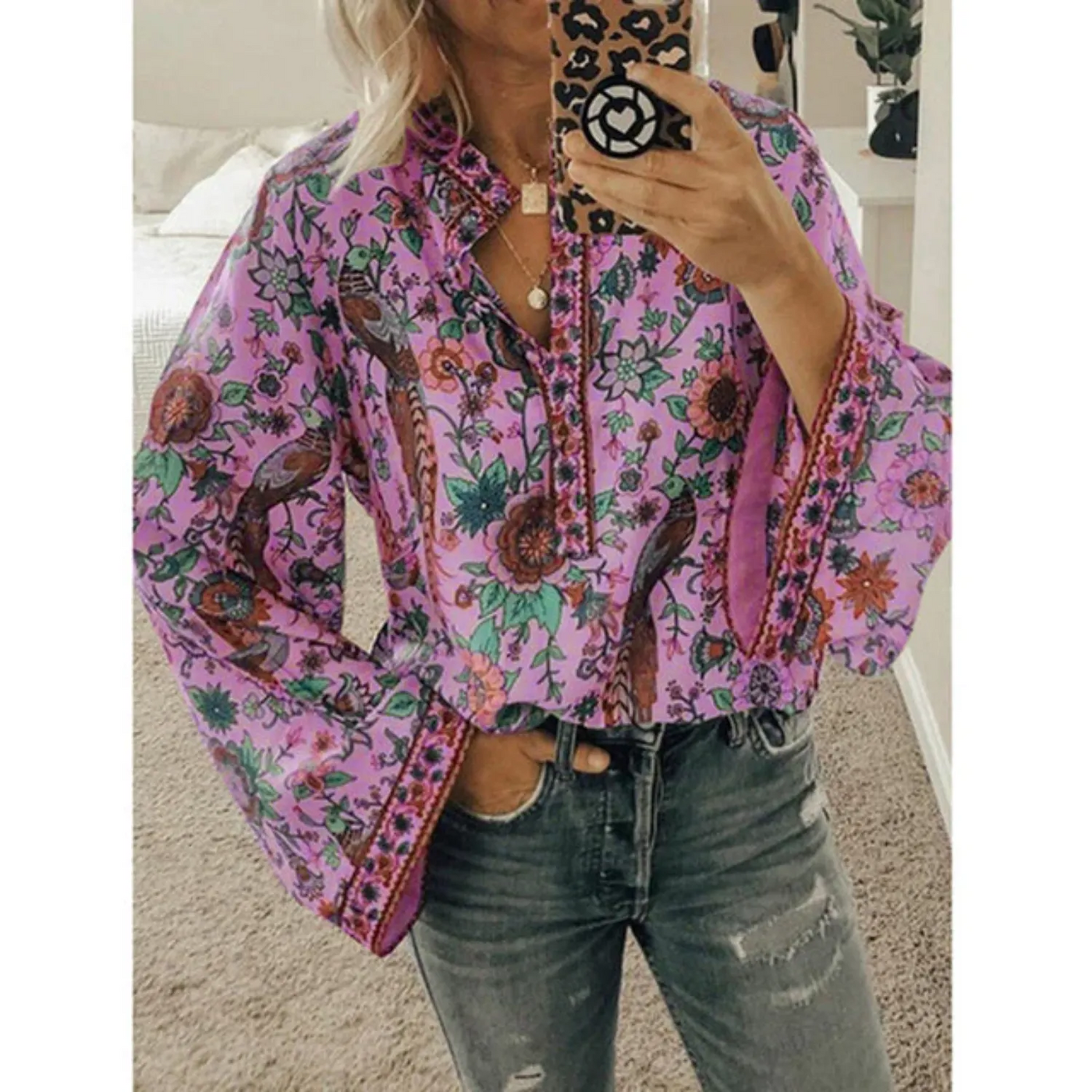 Monaki | Sommerbluse für Damen mit A-Linien-Silhouette