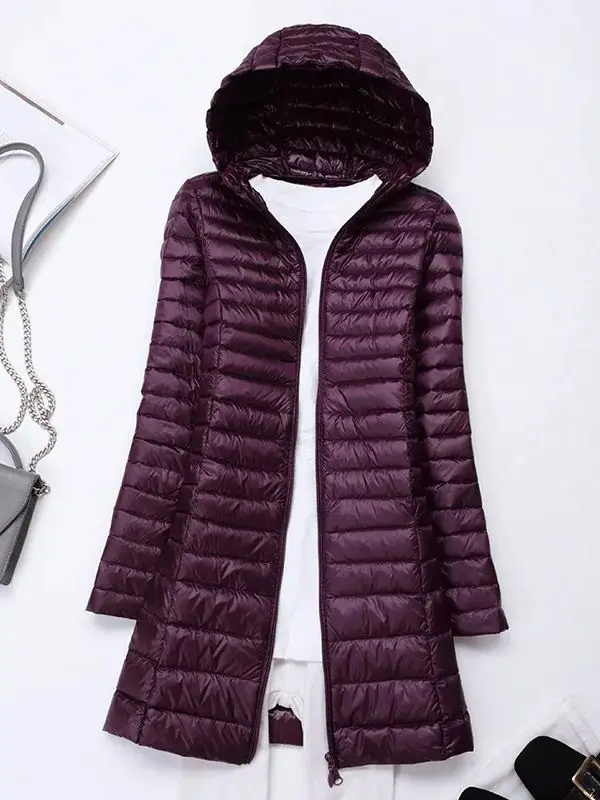 Damen Daunenjacke, faltbar und leicht mit Kapuze