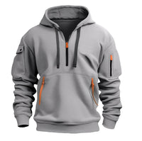 Burton - Moderner Hoodie mit halbem Reißverschluss in Grau