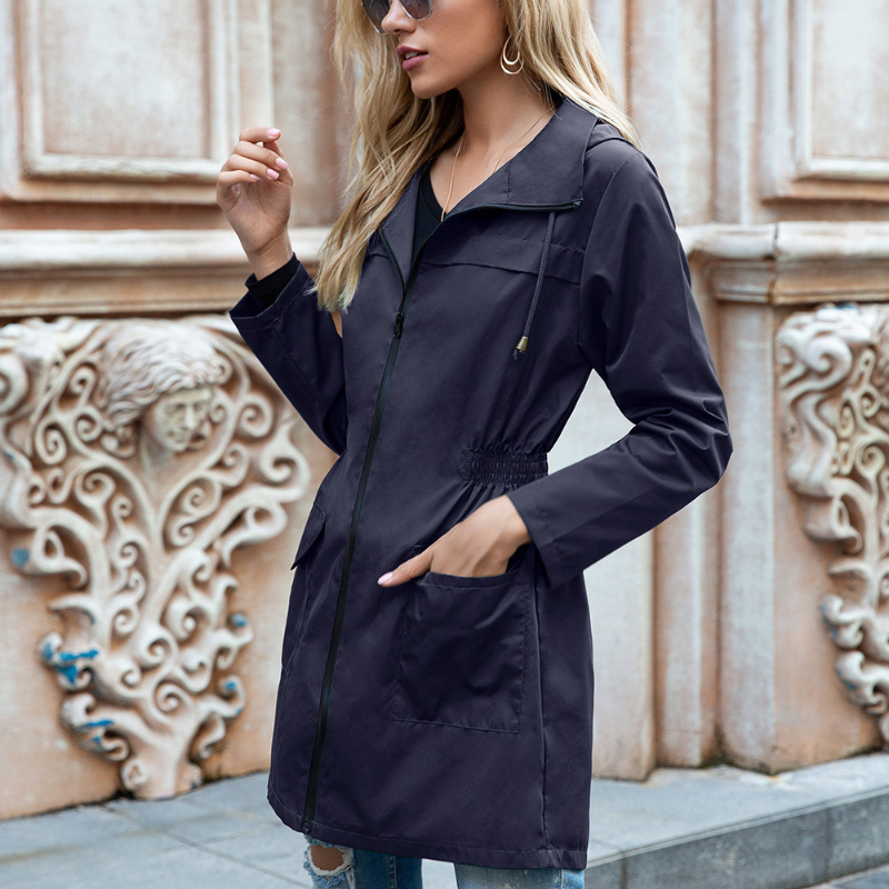 Stylische Wasserdichte Regenjacke mit Reissverschluss und Kapuze für Damen | Ideal für den Winter